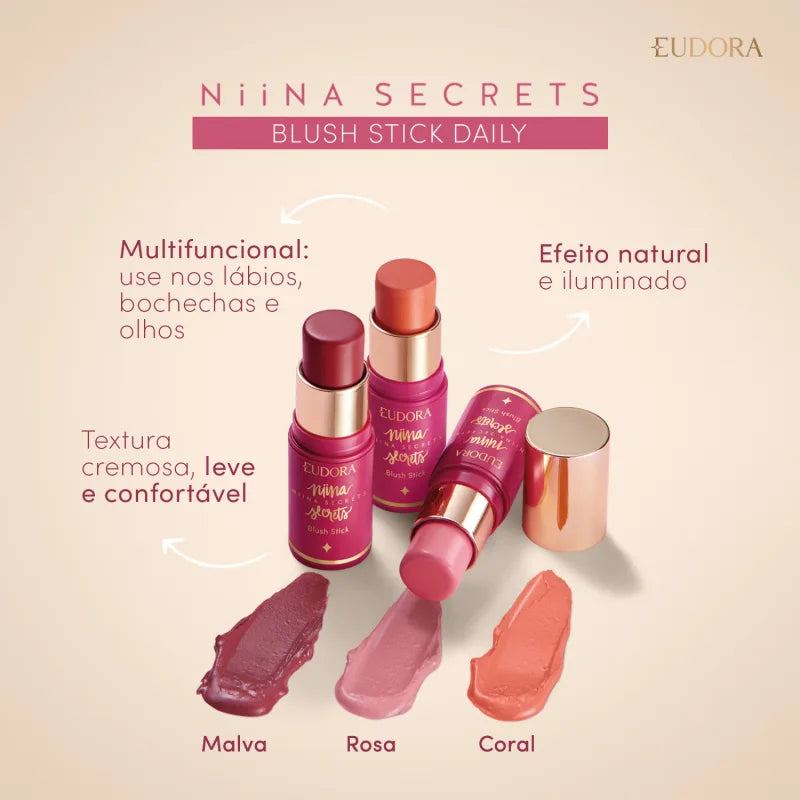 Blush Stick Daily Rosa Niina Secrets - 5g