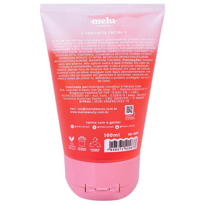 Sabonete Facial Melu Ruby Rose - 100ml