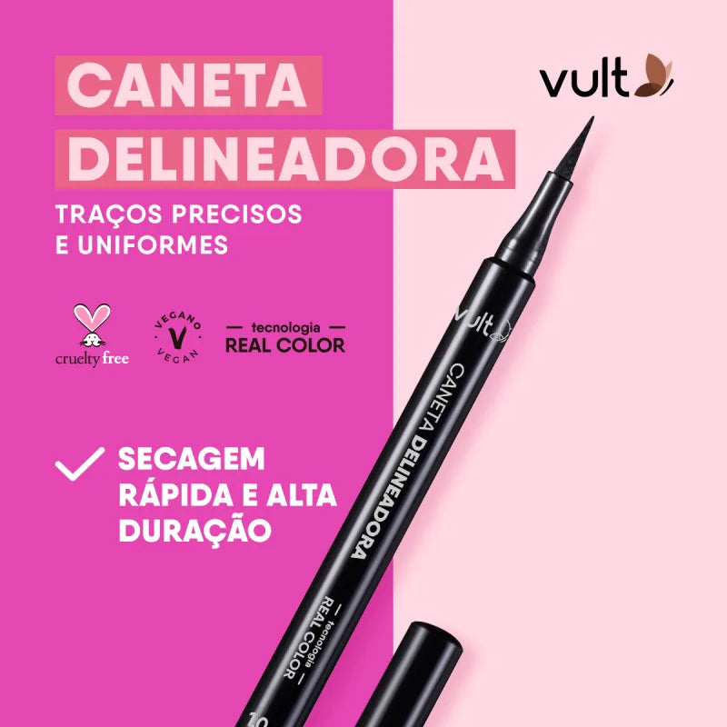 Caneta Delineadora para Olhos Vult Preto - 1ml