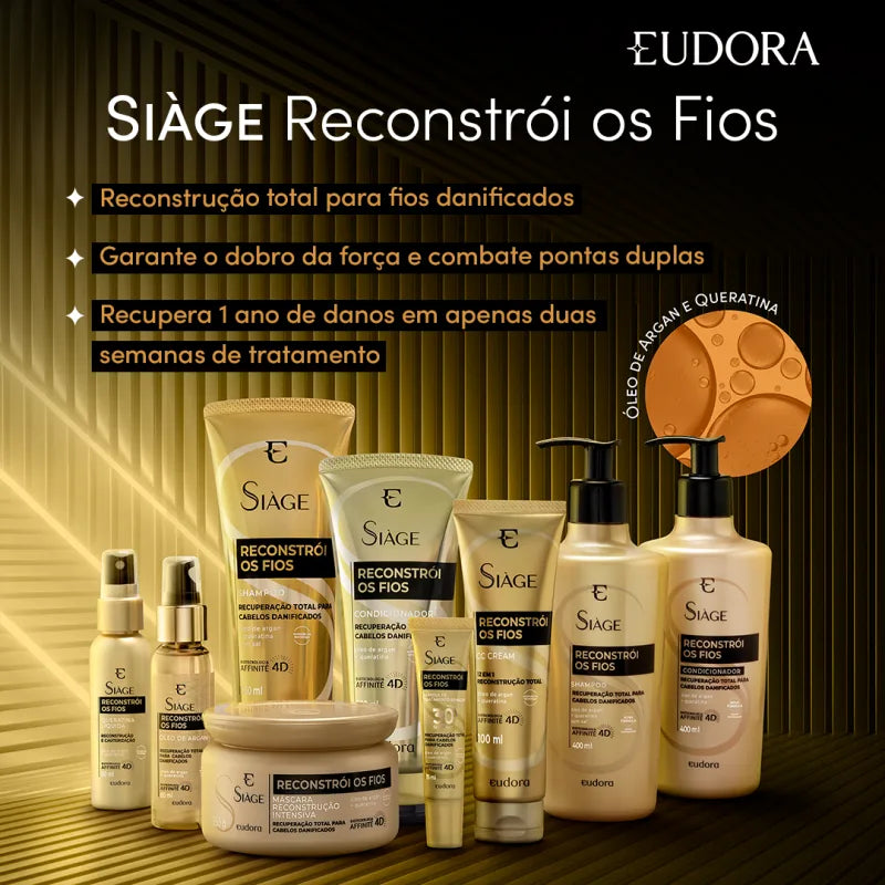 Condicionador Eudora Siàge Reconstrói Os Fios - 400ml