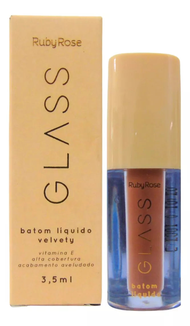 Batom Líquido Velvety Glass Bg01 Ruby Rose - 3,5ml
