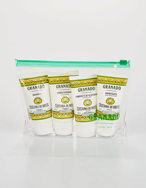 Kit Miniaturas Granado Castanha do Brasil - Shampoo 50ml + Condicionador 50ml + Sabonete 50ml + Hidratante 50ml