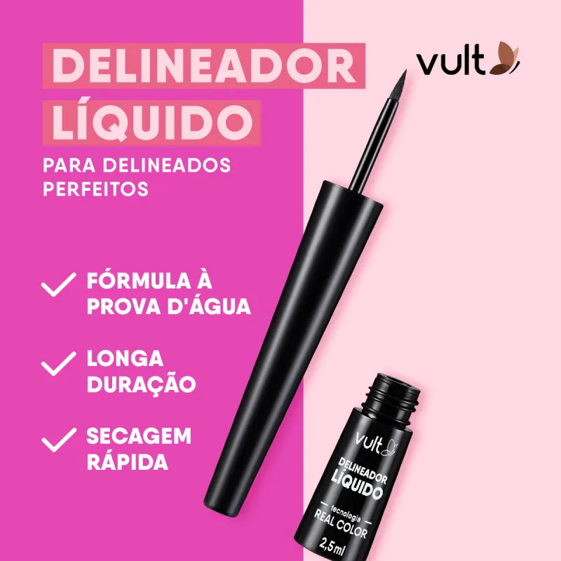 Delineador Líquido Preto Vult - 2,5ml