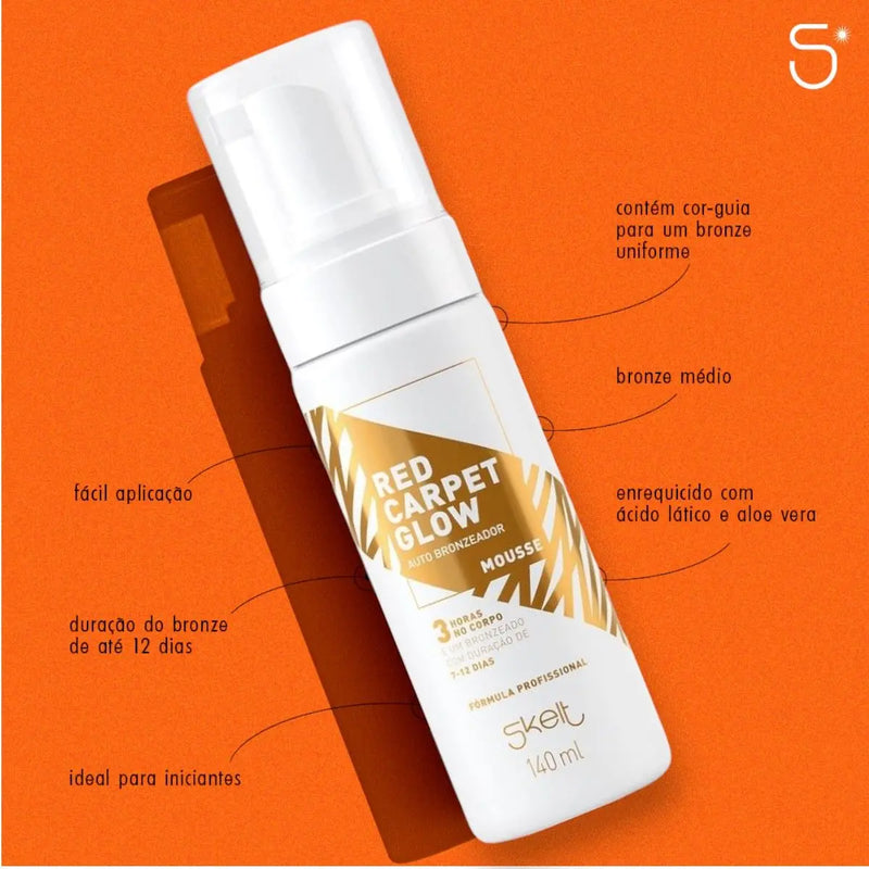 Mousse Autobronzeador Red Carpet Glow Skelt - 140ml