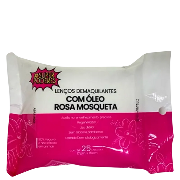 Lenço Demaquilante Óleo de Rosa Mosqueta Super Poderes - 25un