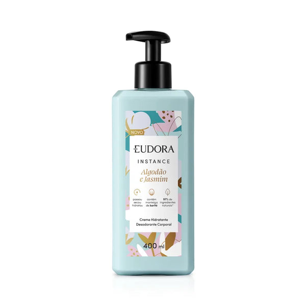 Desodorante Hidratante Corporal Eudora Instance Algodão e Jasmim - 400ml
