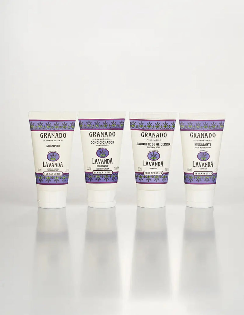Kit Miniaturas Granado Lavanda - Shampoo 50ml + Condicionador 50ml + Sabonete 50ml + Hidratante 50ml
