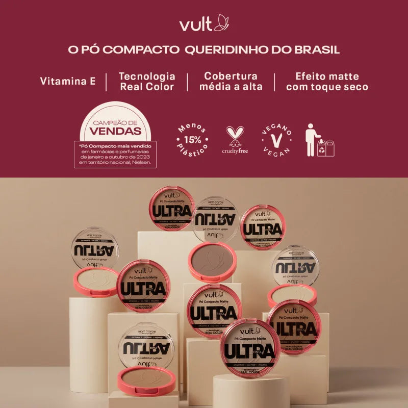 Pó Compacto Matte Ultrafino Vult - 9g