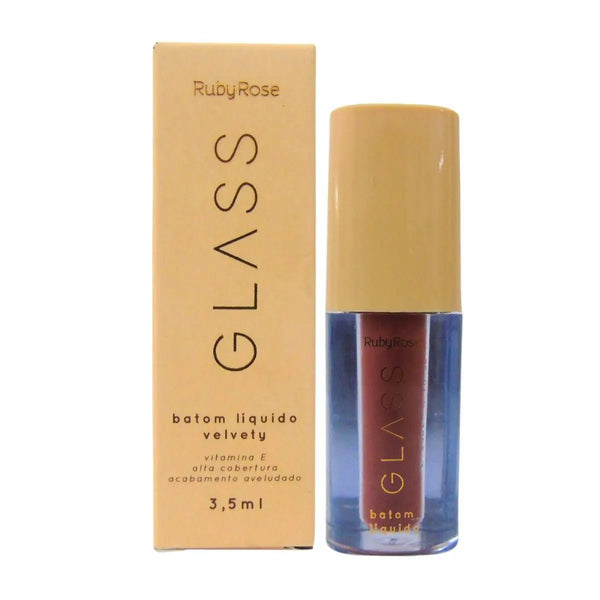 Batom Líquido Velvety Glass Bg02 Ruby Rose - 3,5ml